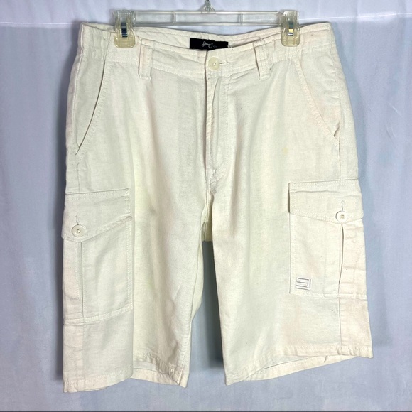 Sean Jean Linen Blend Cargo Shorts 